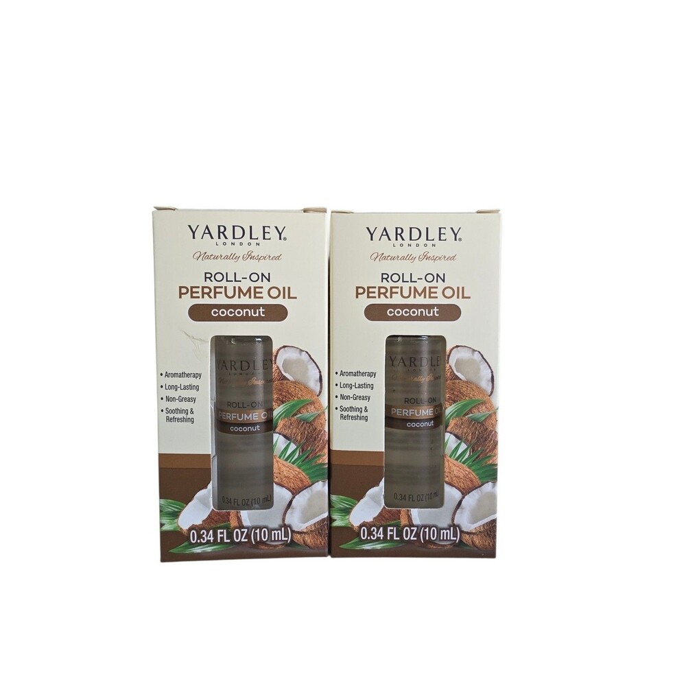 Yardley London Coconut Roll-On Perfume Oil 0.34 Fl.oz Each~2pk